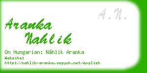 aranka nahlik business card