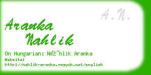 aranka nahlik business card
